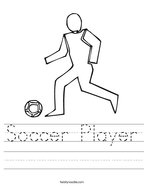 soccer terms worksheet Soccer Player Handwriting Sheet