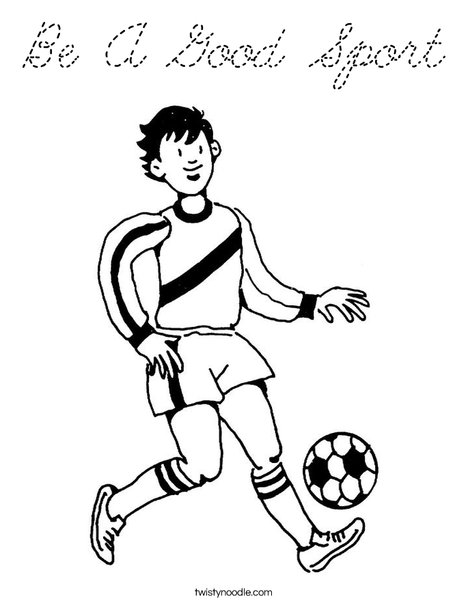 Soccer Player 3 Coloring Page
