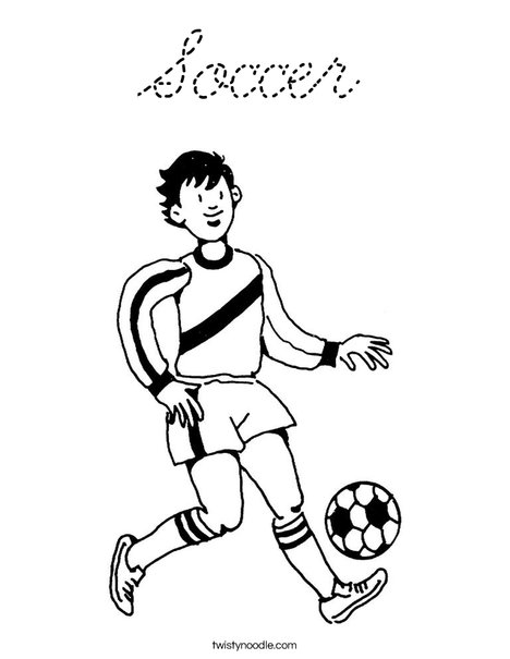Soccer Player 3 Coloring Page