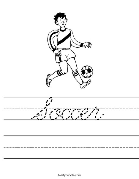 Soccer Player 3 Worksheet