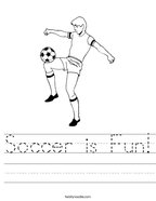 Soccer is Fun Handwriting Sheet