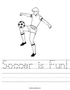 soccer terms worksheet Soccer is Fun Handwriting Sheet