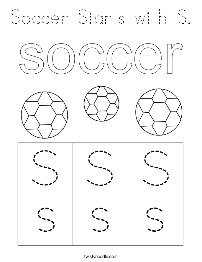 Soccer Starts with S. Coloring Page