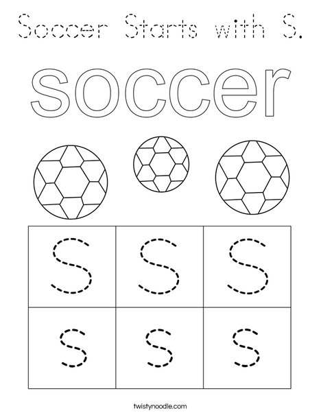 Soccer Starts with S. Coloring Page