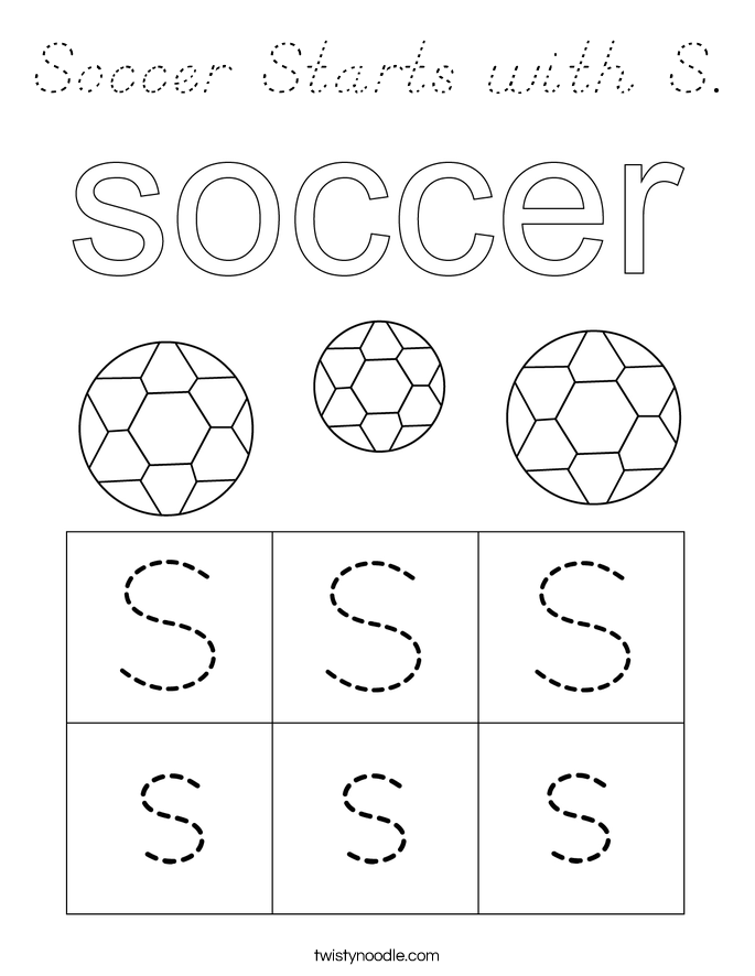 Soccer Starts with S. Coloring Page
