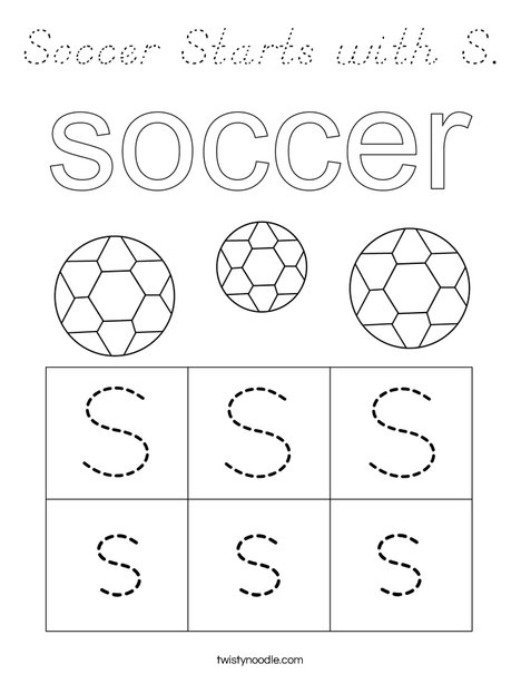Soccer Starts with S. Coloring Page