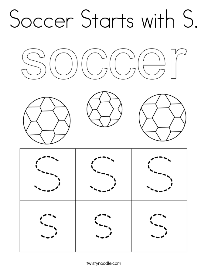 Soccer Starts with S. Coloring Page