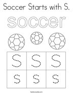 Soccer Starts with S Coloring Page