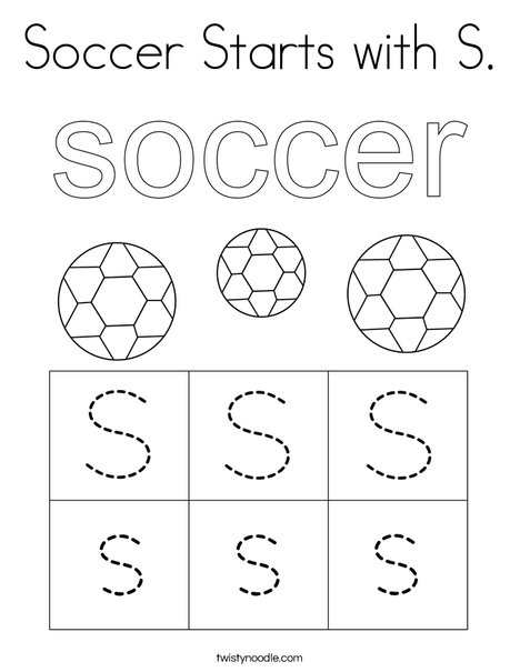 Soccer Starts with S. Coloring Page