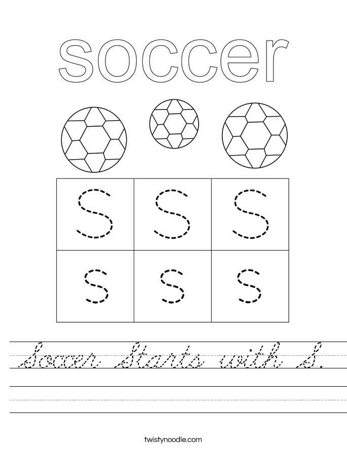 Soccer Starts with S. Worksheet