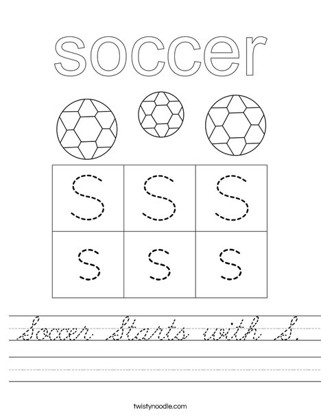 Soccer Starts with S. Worksheet