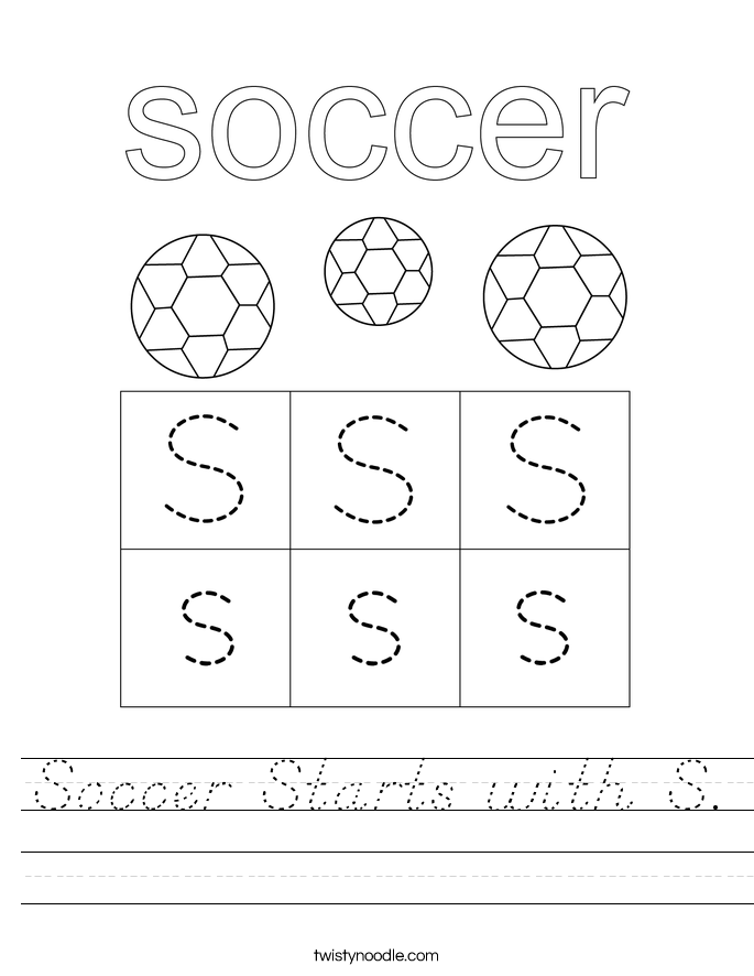 Soccer Starts with S. Worksheet