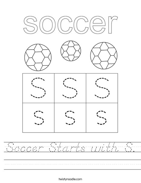Soccer Starts with S. Worksheet