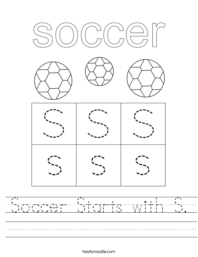 Soccer Starts with S. Worksheet