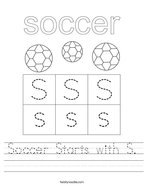 Soccer Starts with S Handwriting Sheet