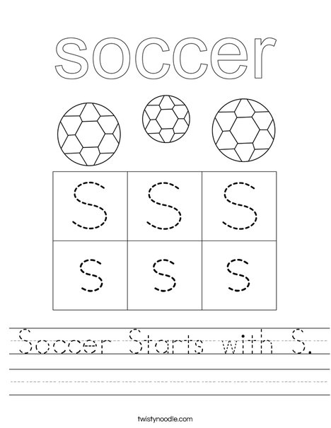 Soccer Starts with S. Worksheet