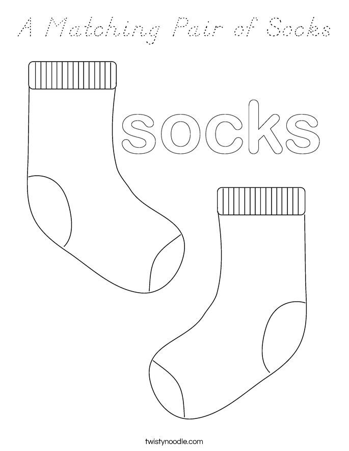 A Matching Pair of Socks Coloring Page