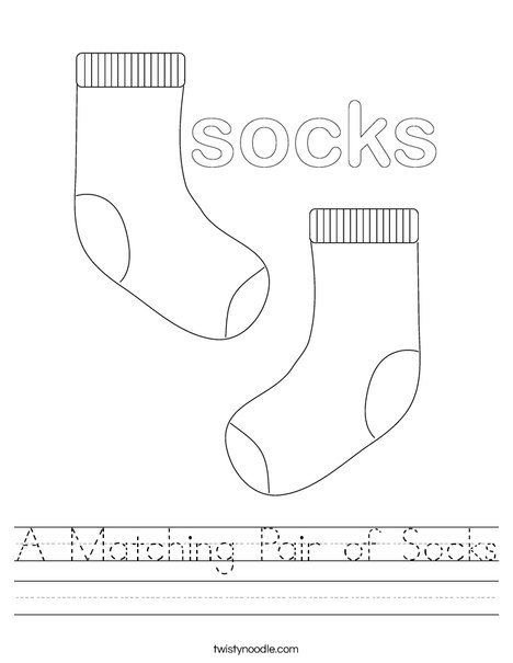 A Matching Pair of Socks Worksheet - Twisty Noodle