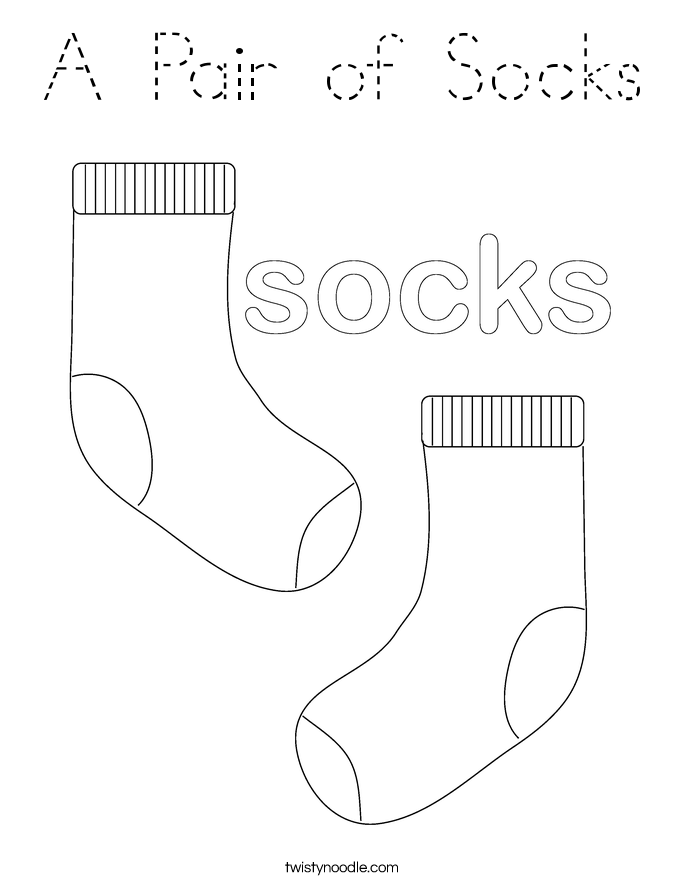 A Pair of Socks Coloring Page