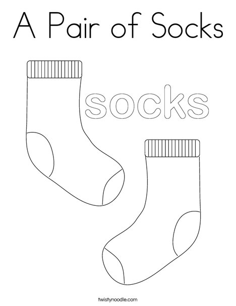 A Pair of Socks Coloring Page - Twisty Noodle