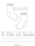 A Pair of Socks Worksheet