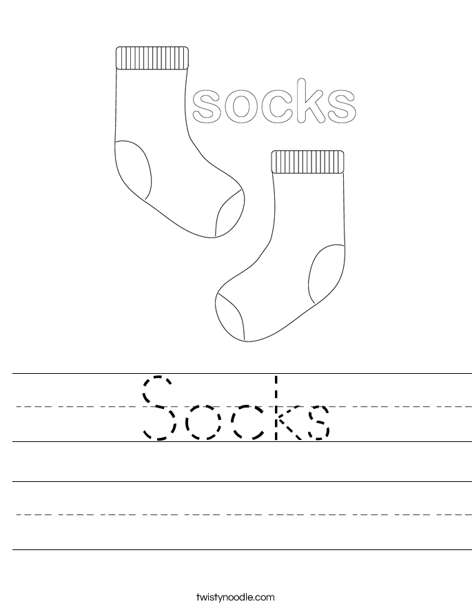 Socks Worksheet - Twisty Noodle
