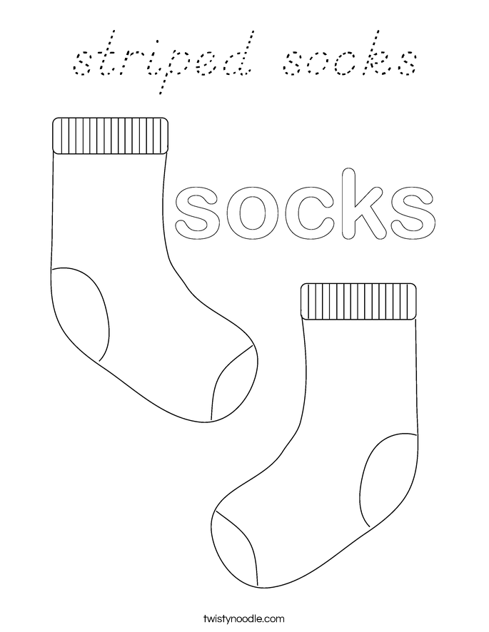 striped socks Coloring Page