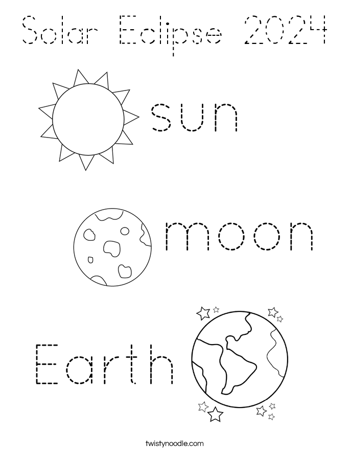 Solar Eclipse 2024 Coloring Page