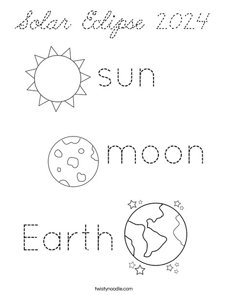 Solar Eclipse 2024 Coloring Page
