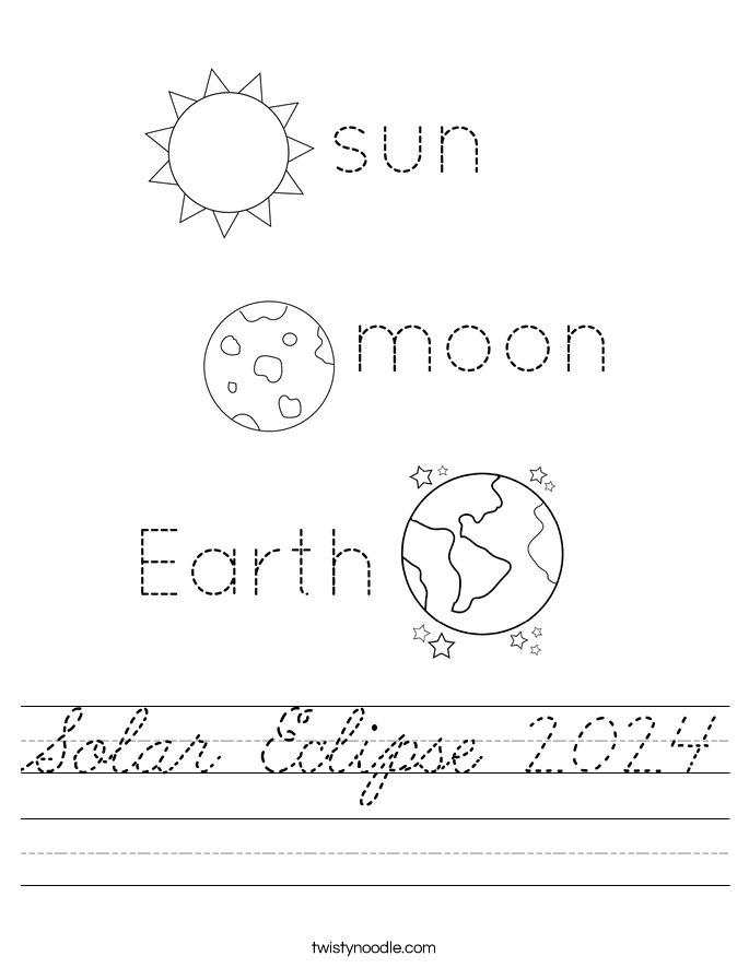 Solar Eclipse 2024 Worksheet