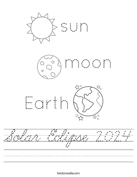 Solar Eclipse 2024 Worksheet