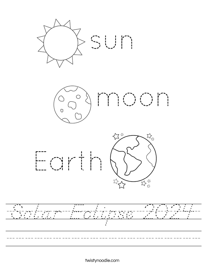 Solar Eclipse 2024 Worksheet