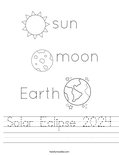 Solar Eclipse 2024 Worksheet