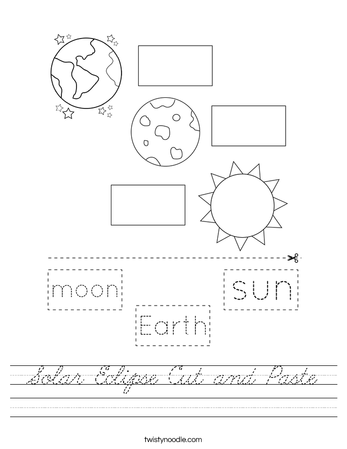 Solar Eclipse Cut and Paste Worksheet