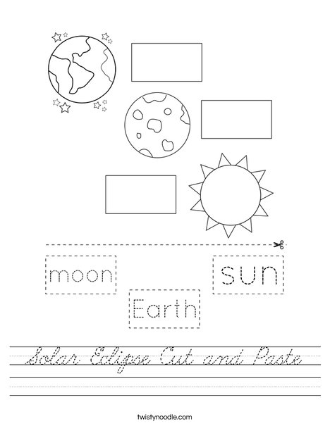 Solar Eclipse Cut and Paste Worksheet