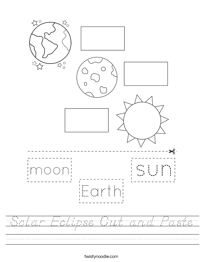 Solar Eclipse Cut and Paste Worksheet