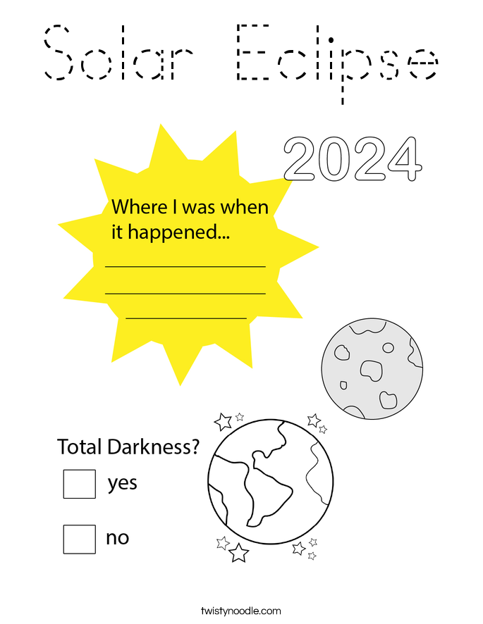 Solar Eclipse Coloring Page