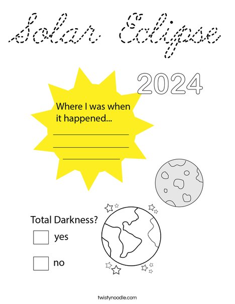 Solar Eclipse Coloring Page