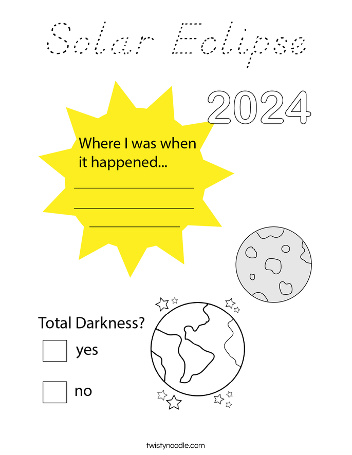 Solar Eclipse Coloring Page