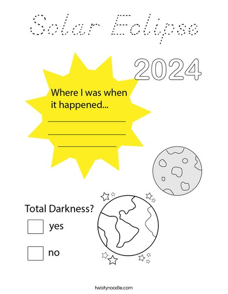 Solar Eclipse Coloring Page