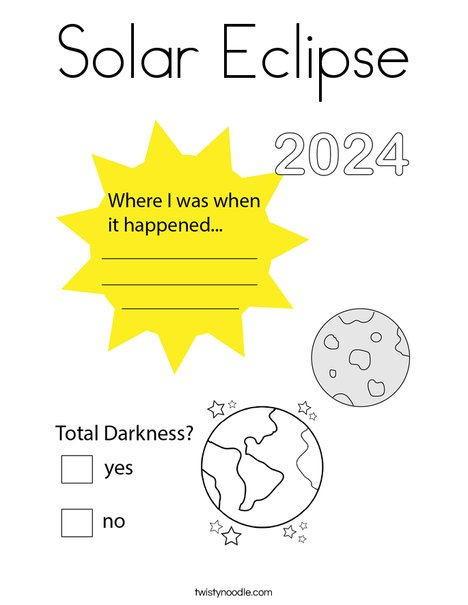 Solar Eclipse Coloring Page