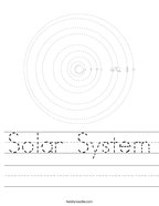 Solar System Handwriting Sheet