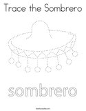 Trace the Sombrero Coloring Page
