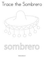 Trace the Sombrero Coloring Page