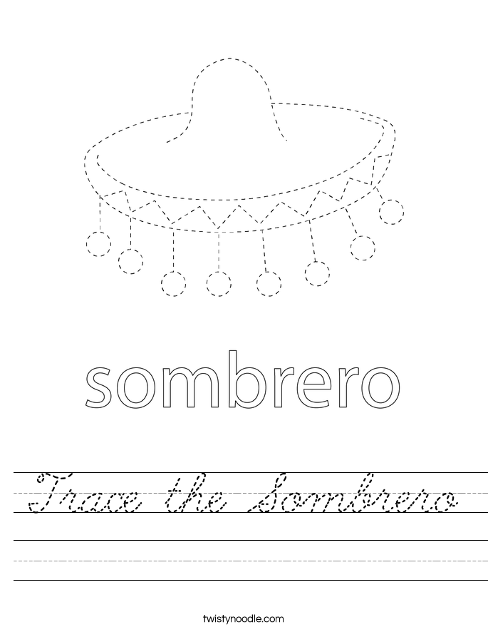 Trace the Sombrero Worksheet