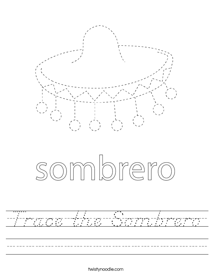 Trace the Sombrero Worksheet
