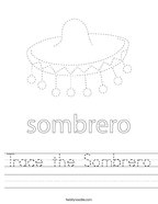 Trace the Sombrero Handwriting Sheet