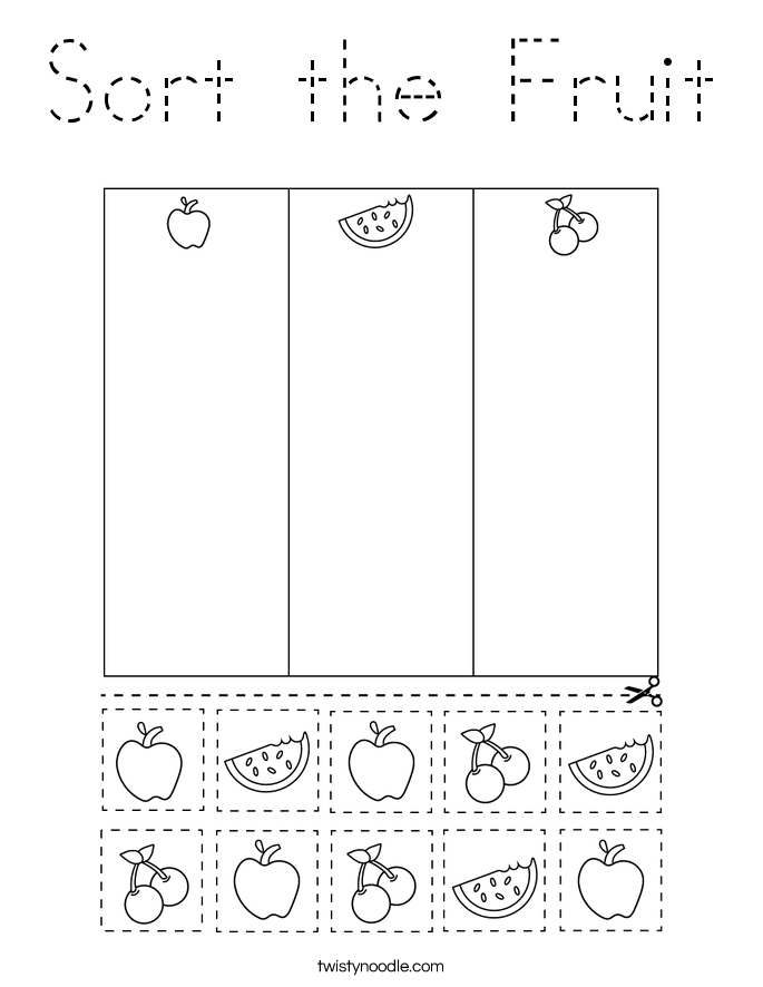Sort the Fruit Coloring Page