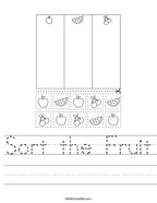 Sort the Fruit Handwriting Sheet