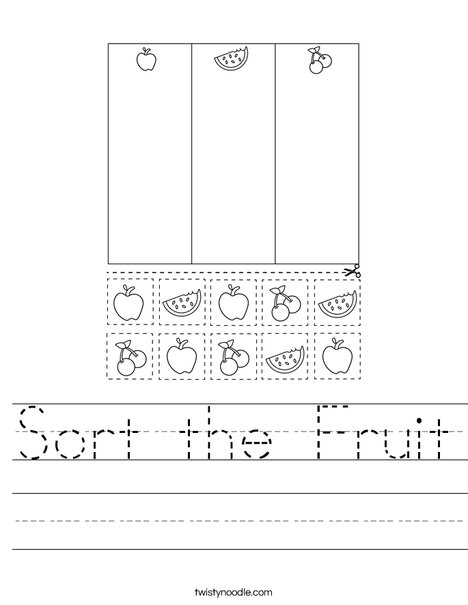 Sort the Fruit Worksheet